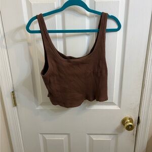 Old Navy Brown Sleeveless Fitted Crop Tank Top